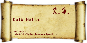 Kolb Hella névjegykártya